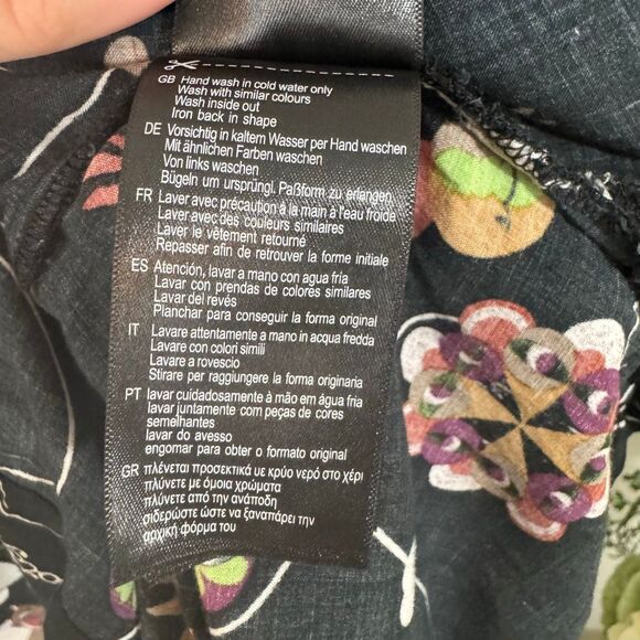 Anthropologie | Scotch & Soda Printed Balloon Sleeve Button Front Shirt Black M - Picture 10 of 12